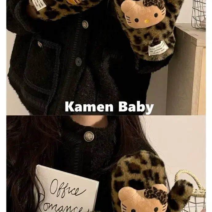 [BUNJANG] Hello Kitty Leopard Mittens / 헬로키티 레오파드 벙어리장갑