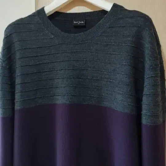 [BUNJANG] Paul Smith Color Block Knit Green/Purple Size 95 / 폴스미스 배색 니트 그린/퍼플 95