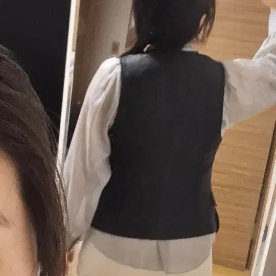 [BUNJANG] She'zmiss Black Leather Vest / 쉬즈미스 블랙 레더 베스트 조끼 55 66