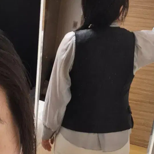 [BUNJANG] She'zmiss Black Leather Vest / 쉬즈미스 블랙 레더 베스트 조끼 55 66