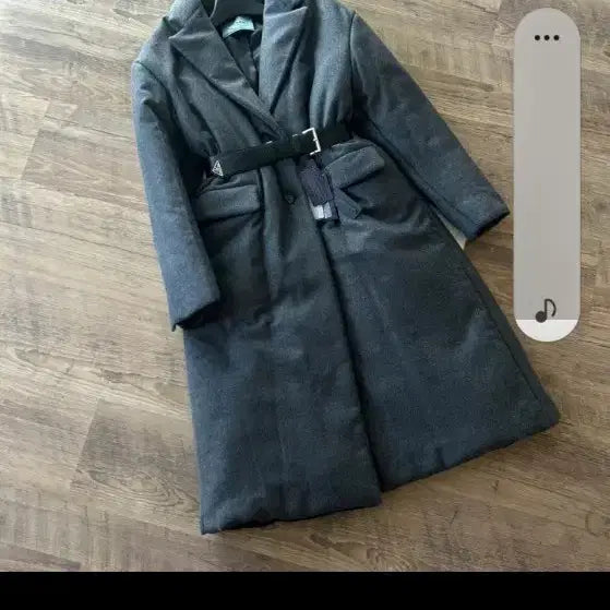 [BUNJANG] Prada Belt Long Coat Gray / 프라다 벨트 롱 코트 그레이 55-66 38사이즈