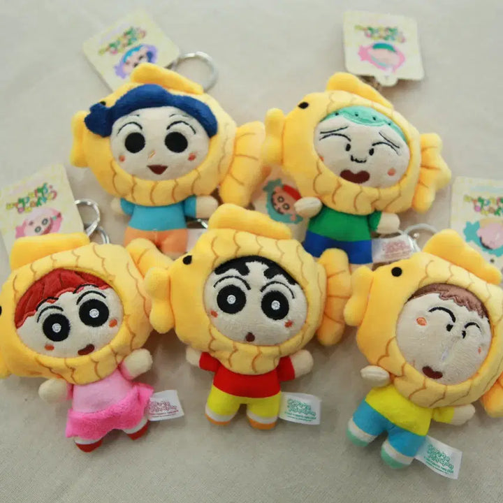 [BUNJANG] Shin-chan Fish-Shaped Bun Hat Doll Keyring 8cm (5 Characters) / 신상 짱구 붕어빵 모자 인형 키링 8cm 5종