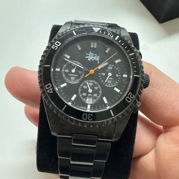 [BUNJANG] Stussy Chronograph Watch / 스투시 올블랙 크로노그래프 시계