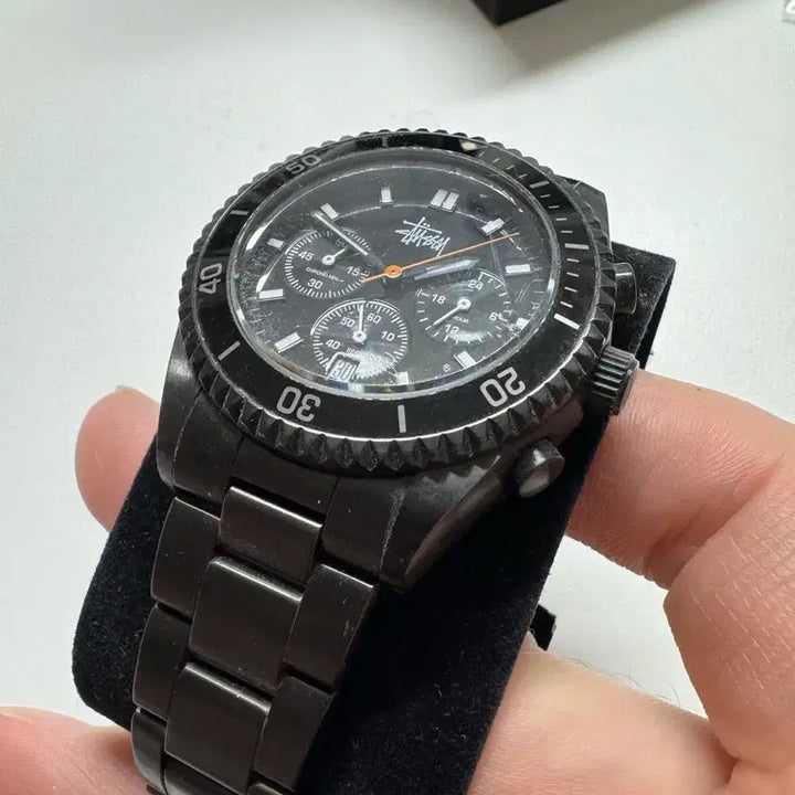 [BUNJANG] Stussy Chronograph Watch / 스투시 올블랙 크로노그래프 시계