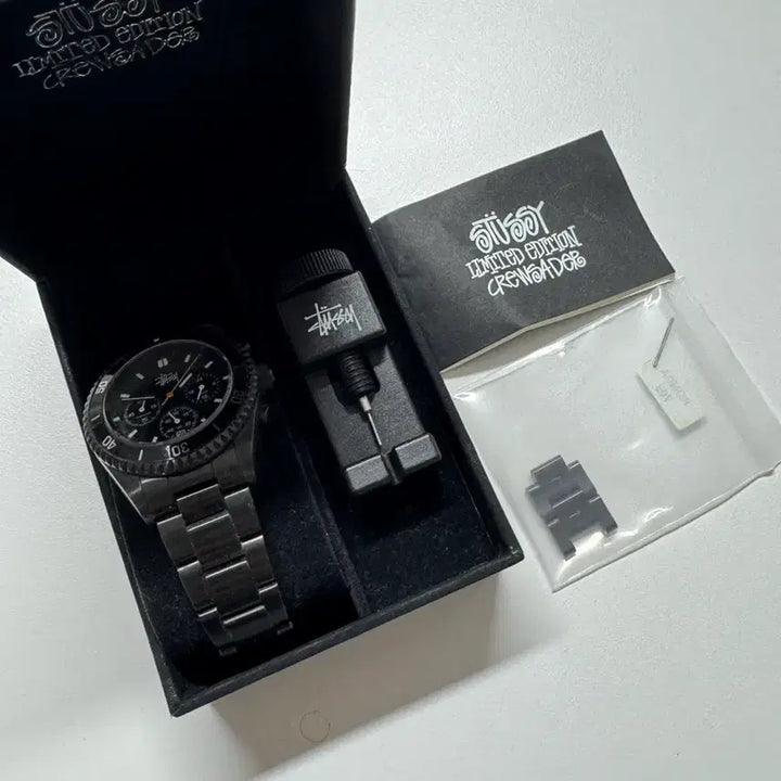[BUNJANG] Stussy Chronograph Watch / 스투시 올블랙 크로노그래프 시계