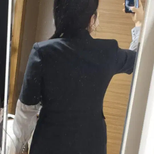 [BUNJANG] Ricobenes 단 Double Button Jacket (Black) / 리코베스단  반팔 더블 버튼 자켓 블랙 55 66