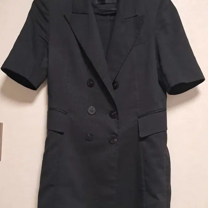 [BUNJANG] Ricobenes 단 Double Button Jacket (Black) / 리코베스단  반팔 더블 버튼 자켓 블랙 55 66