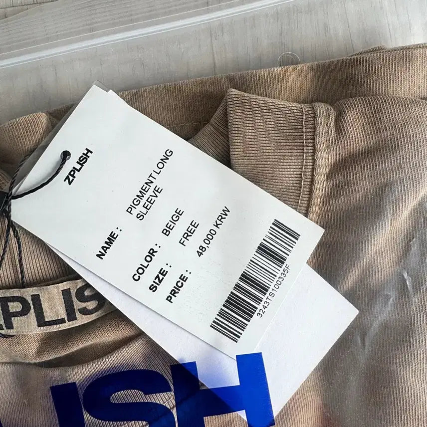 [BUNJANG] Z-FLISH Long Sleeve Beige / 지플리시 피그먼트 롱 슬리브 베이지 새제품미개봉 판매합니다
