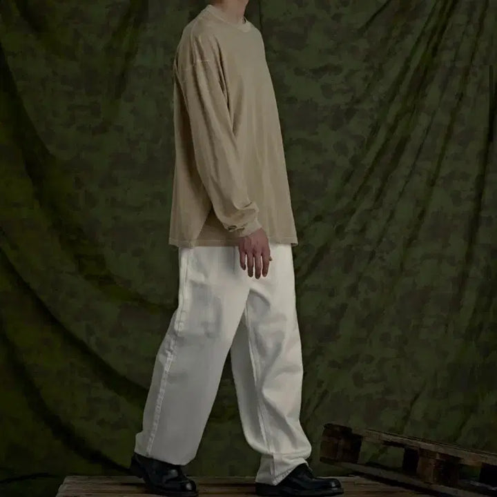 [BUNJANG] Z-FLISH Long Sleeve Beige / 지플리시 피그먼트 롱 슬리브 베이지 새제품미개봉 판매합니다