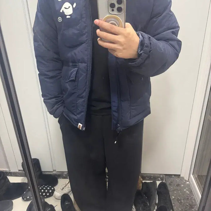 [BUNJANG] BAPE Navy Padded Jacket L / 베이프 네이비 패딩 L