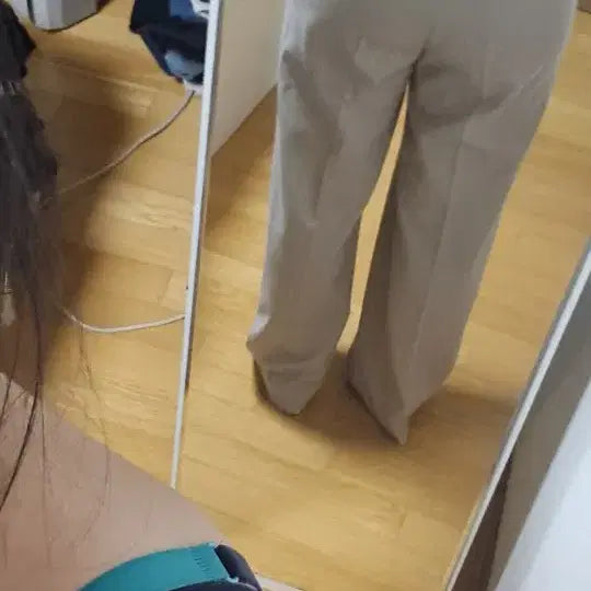 [BUNJANG] Beige Fleece Pants (Size 28) / 베이지색 기모  바지 28