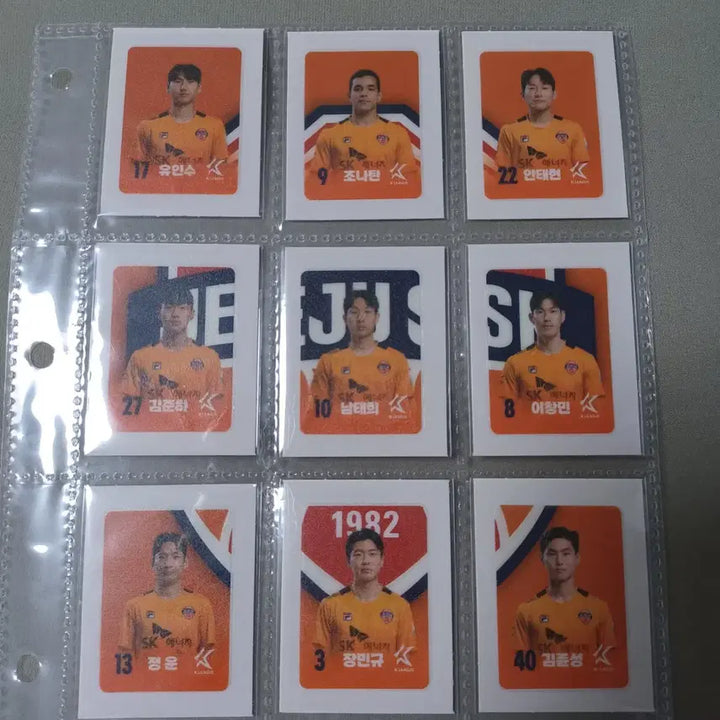 [BUNJANG] SK Energy Soccer Player Sticker Full Set / 제주 SK 축구팀 선수 띠부씰 k리그