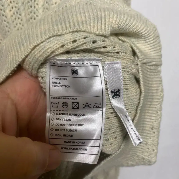 [BUNJANG] SATUR Natural Messed Knit Top / [SATUR] 세터 네츄럴 메시드 니트 L사이즈