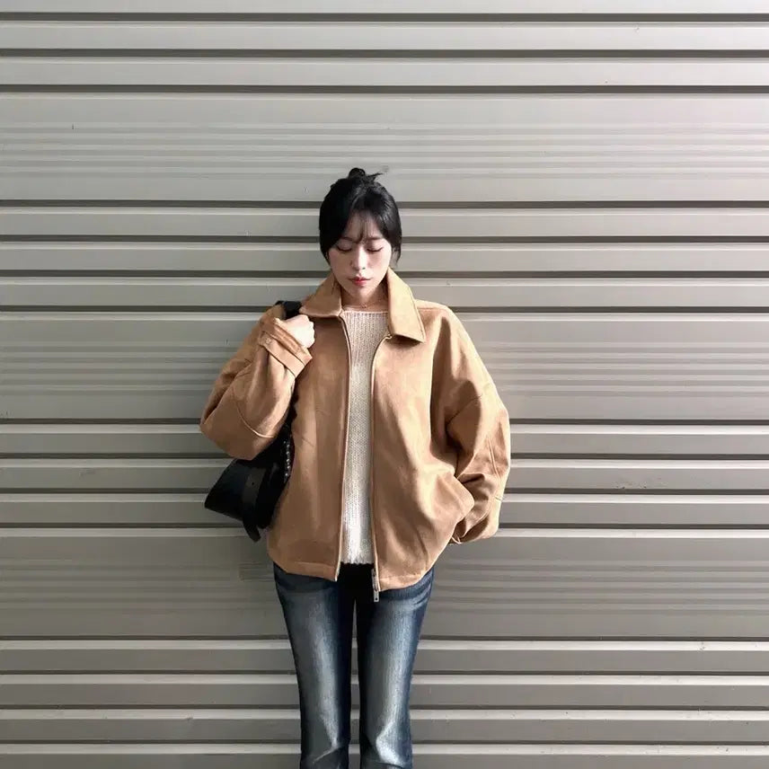 [BUNJANG] IronyPorn Suede Two-Way Jacket / 새것) 스웨이드 자켓 봄jk 아우터 집업 투웨이 자켓/ 아이러니포르노