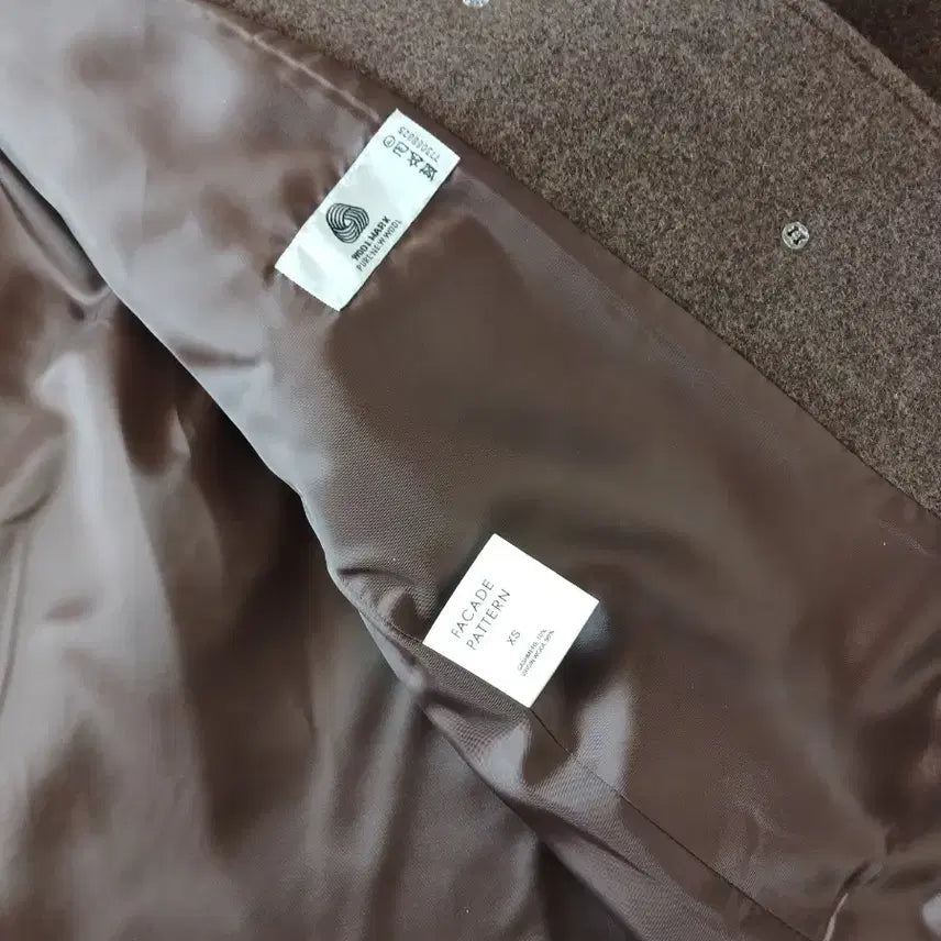 [BUNJANG] Facade Pattern Oversized Cashmere Half Coat Melange Brown XS / 파사드패턴 오버핏 캐시미어 하프 코트 멜란지 브라운 xs