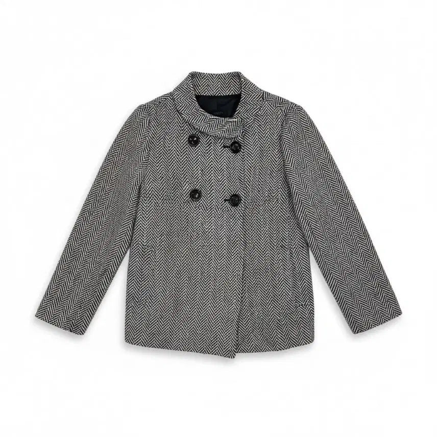 [BUNJANG] ZIGOT Herringbone Double Button Short Coat Gray / [55~66] 지고트 헤링본 더블버튼 숏코트 그레이