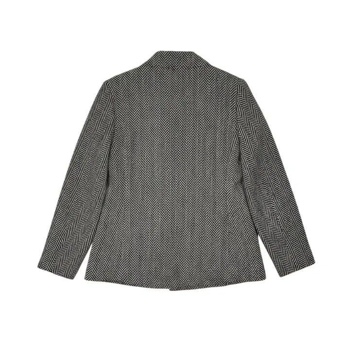 [BUNJANG] ZIGOT Herringbone Double Button Short Coat Gray / [55~66] 지고트 헤링본 더블버튼 숏코트 그레이