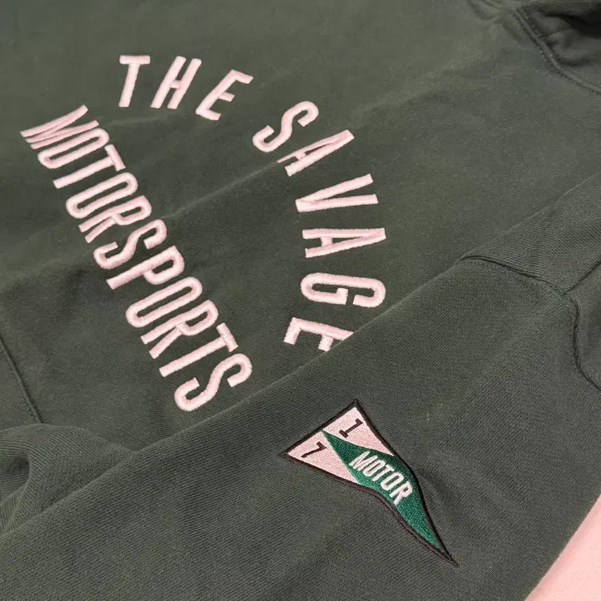 [BUNJANG] Savage Green Hooded Sweatshirt / 새비지 후드티(라지,그린)