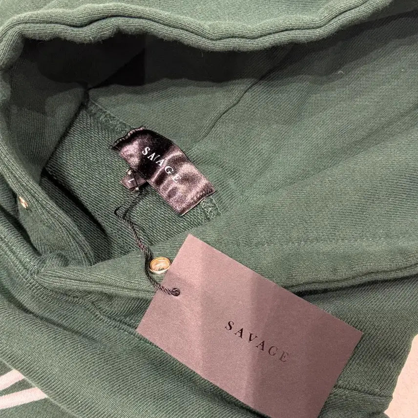 [BUNJANG] Savage Green Hooded Sweatshirt / 새비지 후드티(라지,그린)