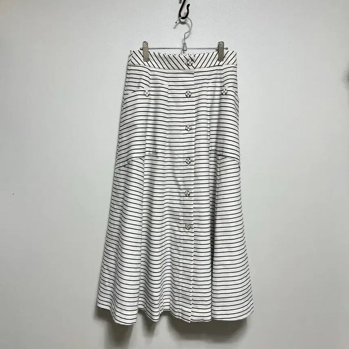 [BUNJANG] Lanvin Striped Flare Long Skirt / 랑방 마 혼방 스트라이프 패턴 플레어 롱 스커트 61