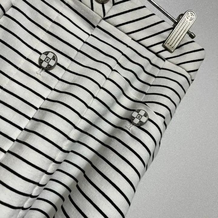 [BUNJANG] Lanvin Striped Flare Long Skirt / 랑방 마 혼방 스트라이프 패턴 플레어 롱 스커트 61
