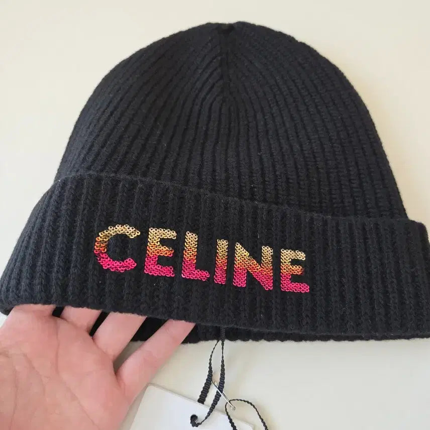 [BUNJANG] Celine Black Knit Beanie / 셀린느 블랙 니트 비니