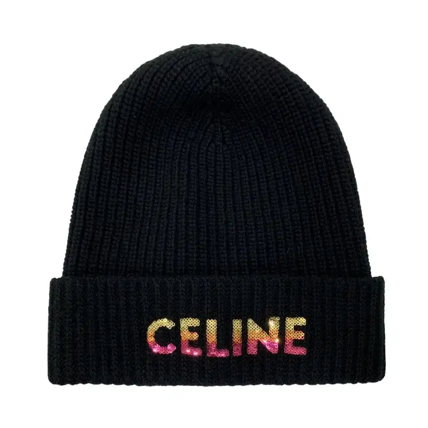 [BUNJANG] Celine Black Knit Beanie / 셀린느 블랙 니트 비니