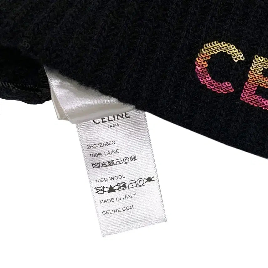 [BUNJANG] Celine Black Knit Beanie / 셀린느 블랙 니트 비니