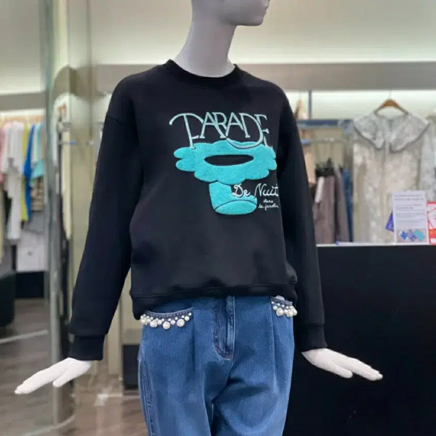 [BUNJANG] O!zoc!n Embroidered Sweatshirt / 오즈세컨 자수스웻 셔츠