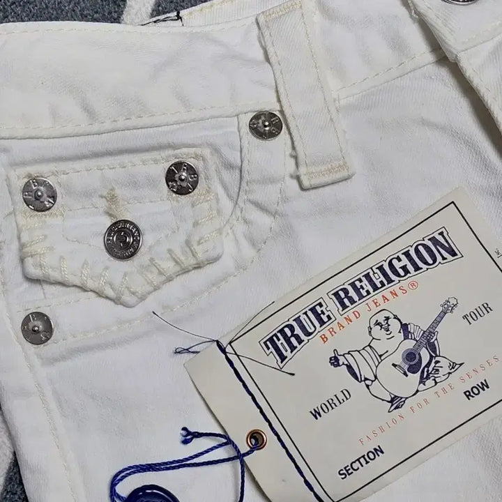[BUNJANG] True Religion Whipstitch White Skinny Denim Jeans / [새상품급] 트루릴리전 휩스티치 화이트 스킨니 데님 (25사이즈)