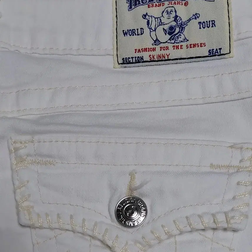 [BUNJANG] True Religion Whipstitch White Skinny Denim Jeans / [새상품급] 트루릴리전 휩스티치 화이트 스킨니 데님 (25사이즈)