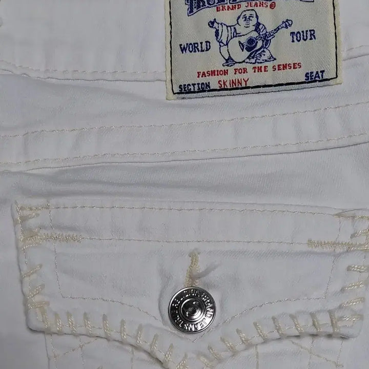 [BUNJANG] True Religion Whipstitch White Skinny Denim Jeans / [새상품급] 트루릴리전 휩스티치 화이트 스킨니 데님 (25사이즈)