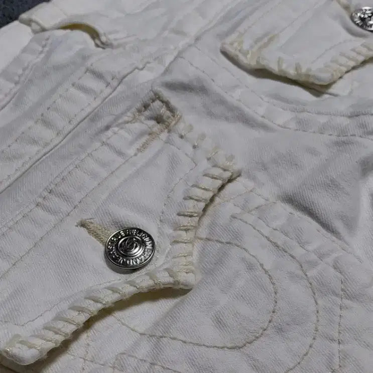 [BUNJANG] True Religion Whipstitch White Skinny Denim Jeans / [새상품급] 트루릴리전 휩스티치 화이트 스킨니 데님 (25사이즈)