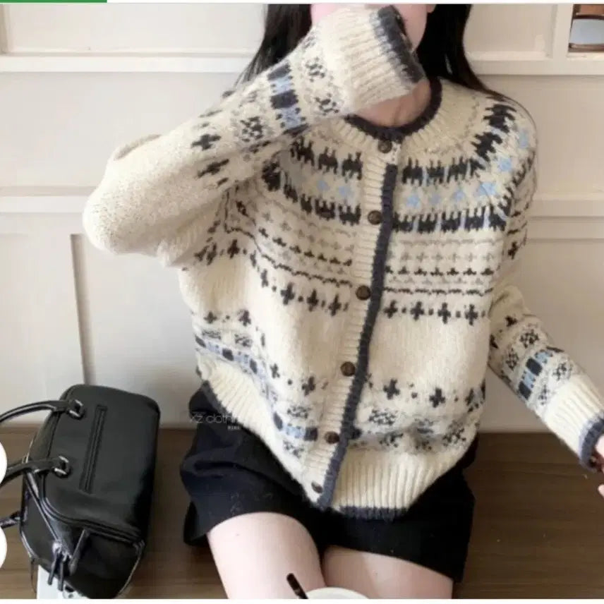 [BUNJANG] Milky Way Soft Pattern Cardigan / @ 밀크웨이 부드러운 패턴 가디건
