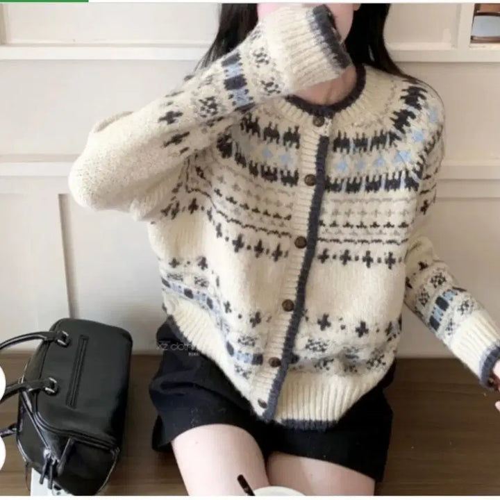 [BUNJANG] Milky Way Soft Pattern Cardigan / @ 밀크웨이 부드러운 패턴 가디건