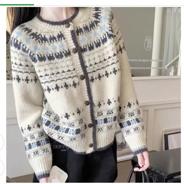 [BUNJANG] Milky Way Soft Pattern Cardigan / @ 밀크웨이 부드러운 패턴 가디건