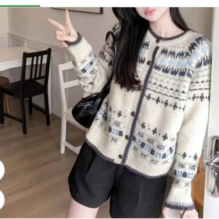 [BUNJANG] Milky Way Soft Pattern Cardigan / @ 밀크웨이 부드러운 패턴 가디건