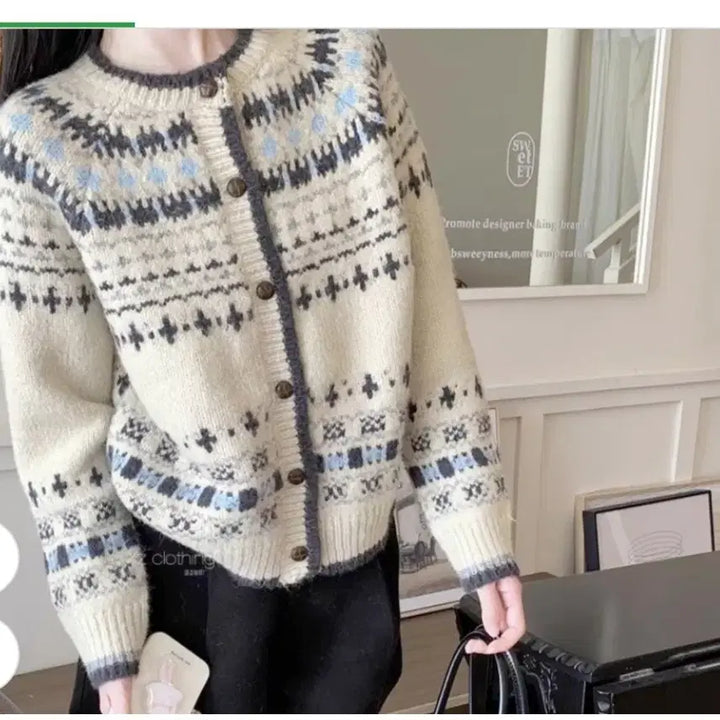 [BUNJANG] Milky Way Soft Pattern Cardigan / @ 밀크웨이 부드러운 패턴 가디건