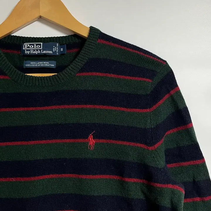 [BUNJANG] Polo Ralph Lauren Striped Wool Knit Sweater (S) / 폴로 랄프로렌 단가라 스트라이프 울니트 스웨터 S