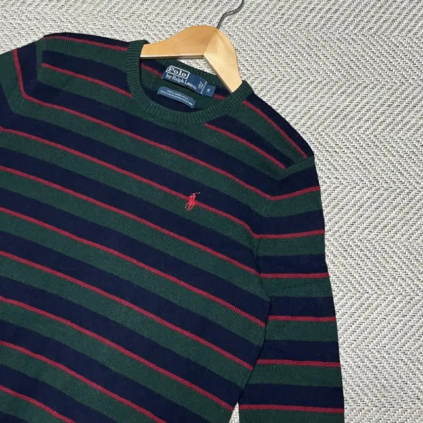 [BUNJANG] Polo Ralph Lauren Striped Wool Knit Sweater (S) / 폴로 랄프로렌 단가라 스트라이프 울니트 스웨터 S