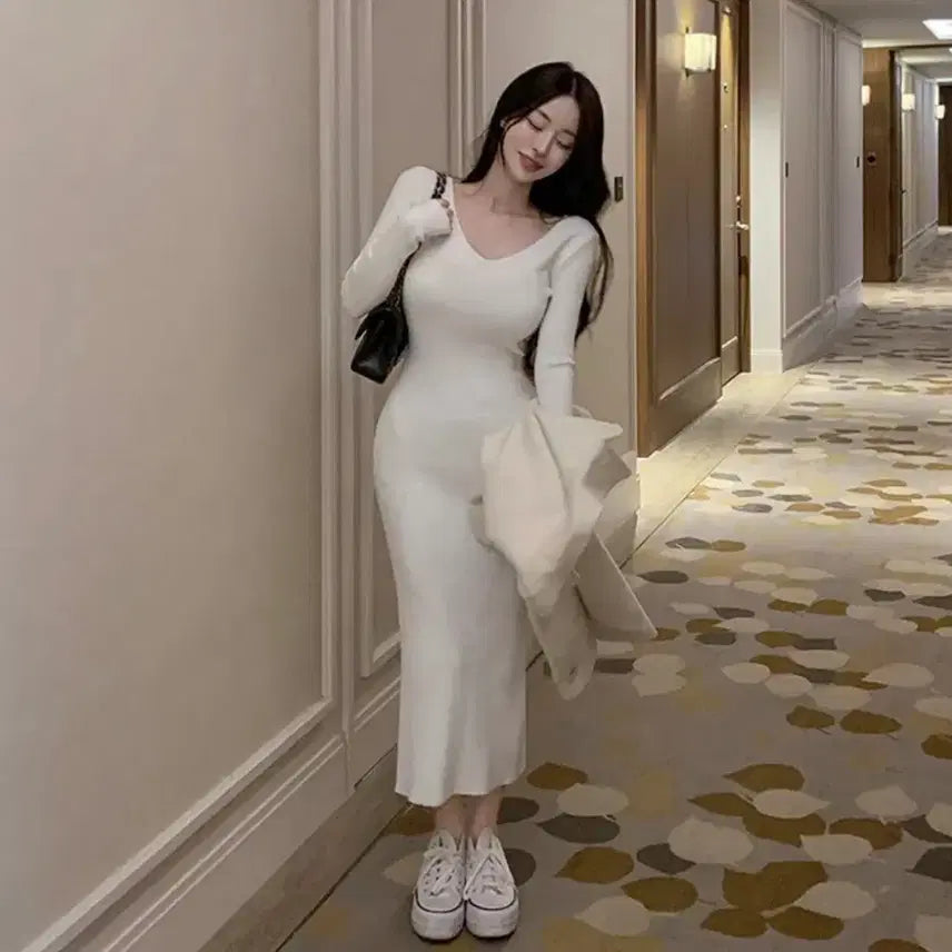 [BUNJANG] HeeNeeK Evly V-Neck Dress / 히니크 자체제작 에블리 브이넥 원피스