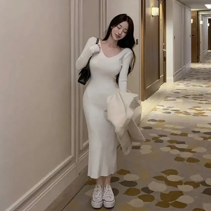 [BUNJANG] HeeNeeK Evly V-Neck Dress / 히니크 자체제작 에블리 브이넥 원피스