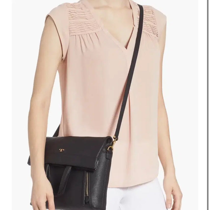 [BUNJANG] Tory Burch Leather Crossbody Tote Shoulder Bag / (세가지 방식 연출) 토리버치 블랙 가죽 크로스 토트 숄더백