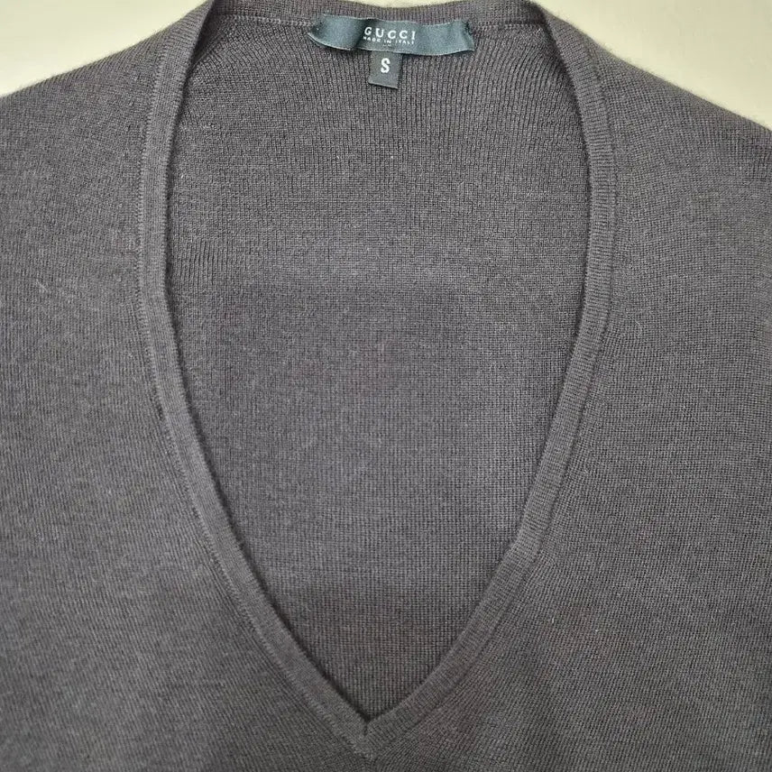 [BUNJANG] GUCCI Cashmere V-Neck Long Sleeve T-Shirt / GUCCI 구찌 정품 여성 V넥 캐시미어 진그레이 긴팔 티셔츠