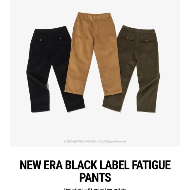 [BUNJANG] New Era Black Label Fatigue Pants (L) / 뉴에라 블랙라벨 퍼티그 팬츠 (L)