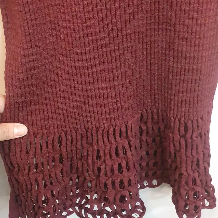 [BUNJANG] Hanssem Mine Knit Long Dress Burgundy / 한섬마인  니트 롱 원피스 버건디 호칭85-95-160상태깨끗해요