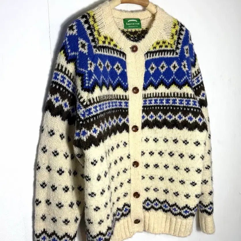 [BUNJANG] Green Butter Nordic Pattern Cardigan / 그린버터 가디건