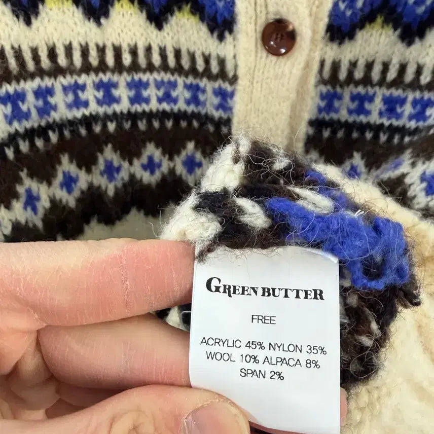 [BUNJANG] Green Butter Nordic Pattern Cardigan / 그린버터 가디건