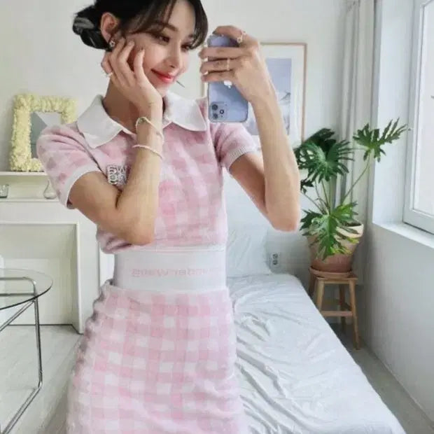 [BUNJANG] Alexander Wang Gingham Check Set Winter Irene Worn / 알렉산더왕 깅엄체크 셋업 정품 윈터 아이린 착용