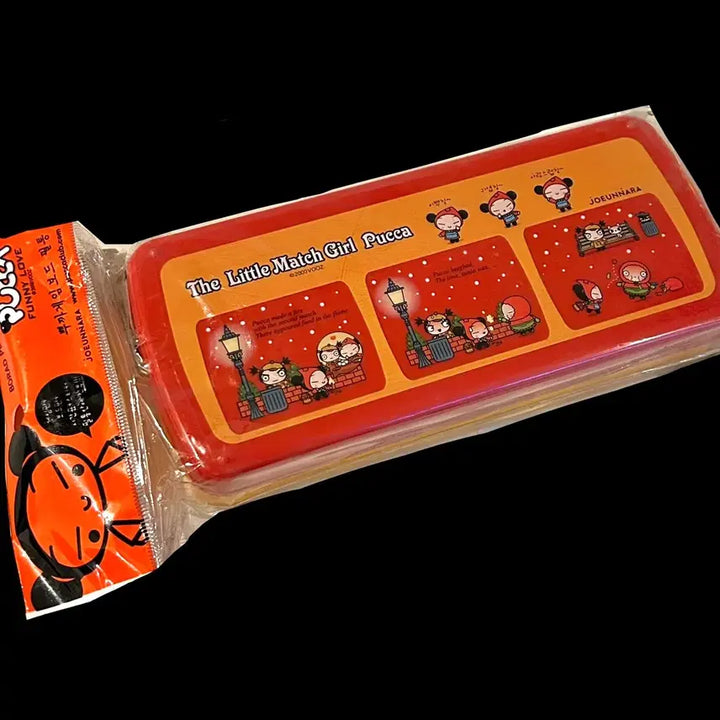 [BUNJANG] Pucca Board Game Pencil Case / 고전문구 뿌까 보드게임 필통 (스티커+펜+주사위 등)